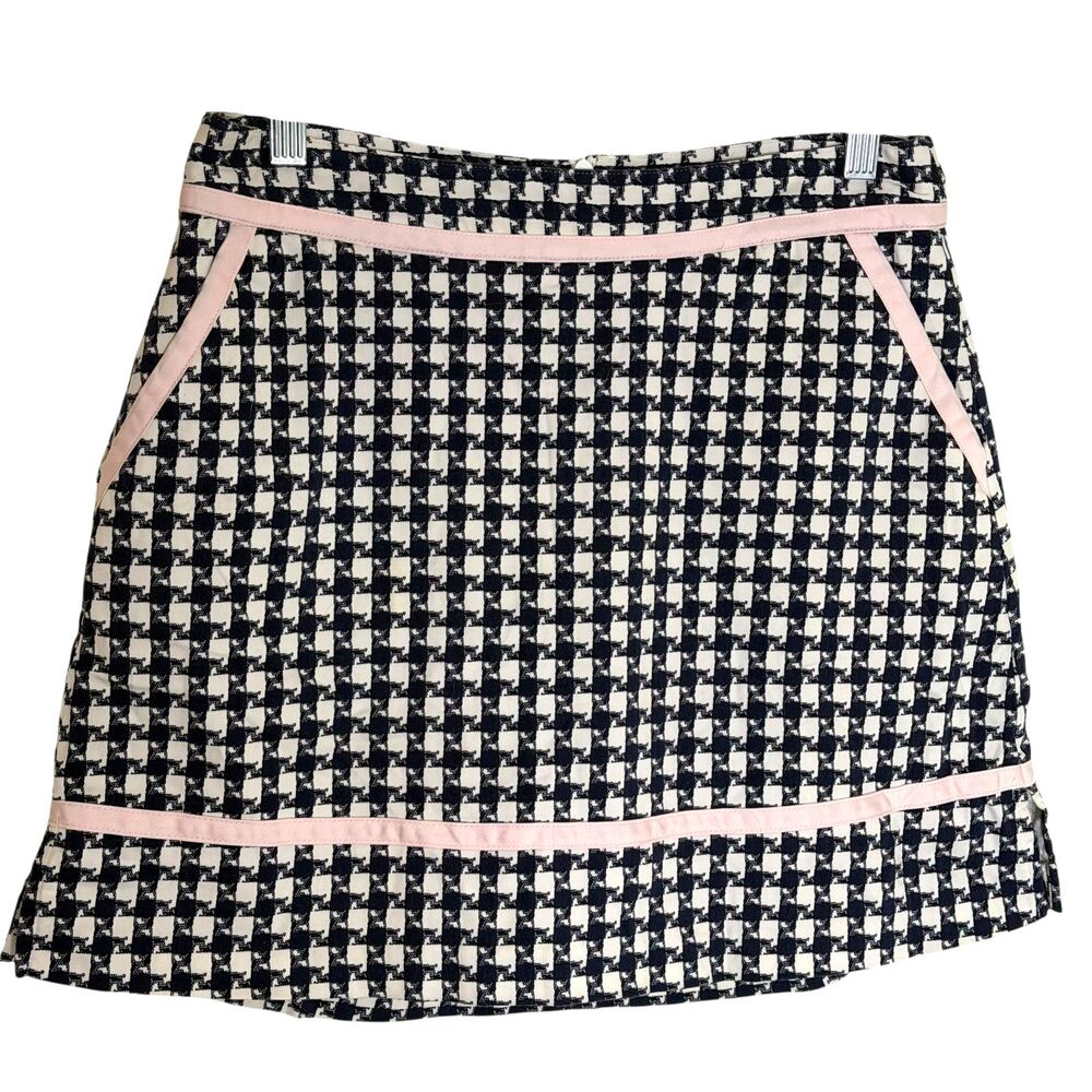 Lady Hagen Golf Skort Skirt Houndstooth Navy Blue White Pink 4